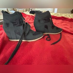 Ash Blue Wedge Sneakers